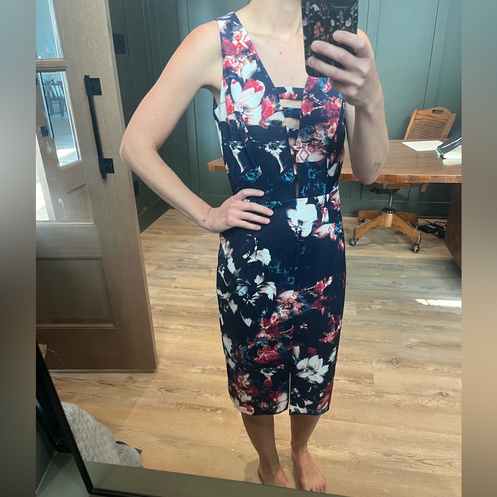 Gianni Bini floral navy dress, size XS